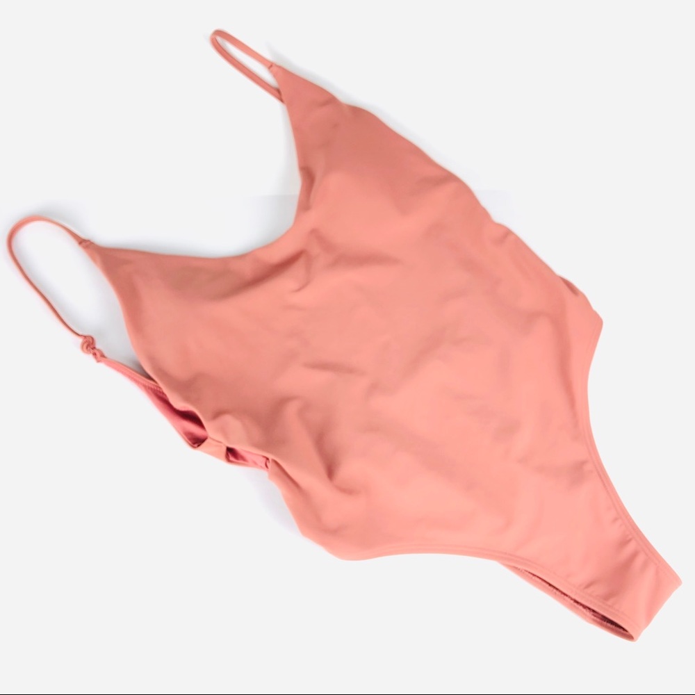 aerie Mauve Pink One-Piece Swimsuit with Side Cutouts - Picture 4 of 7